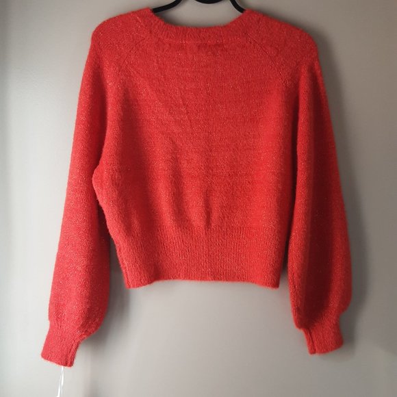 Shrinking Violet Women's Red Sparkle Sweater | New! M - Picture 6 of 14